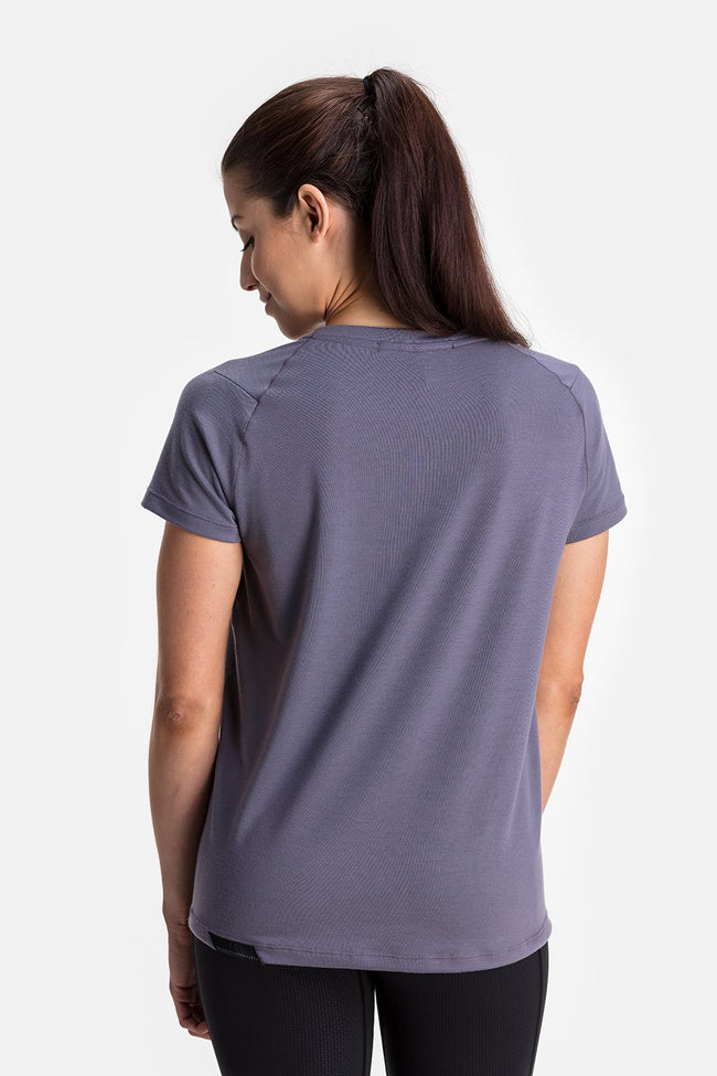 RYU Womens Tech Crew Tee in Darkened Arsenic