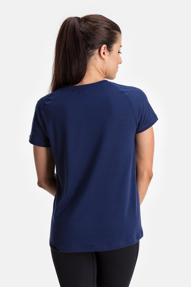 RYU Womens Tech Crew Tee in Deepest Navy