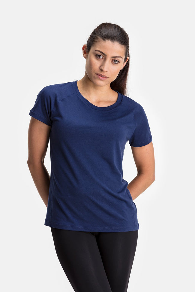 RYU Womens Tech Crew Tee in Deepest Navy