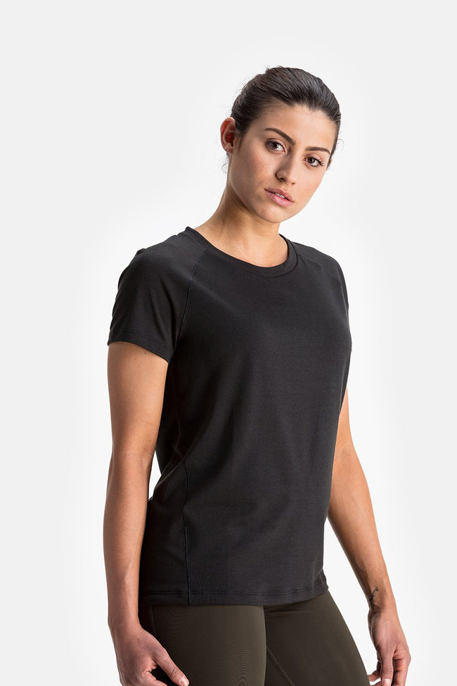 RYU Womens Tech Crew Tee in Black