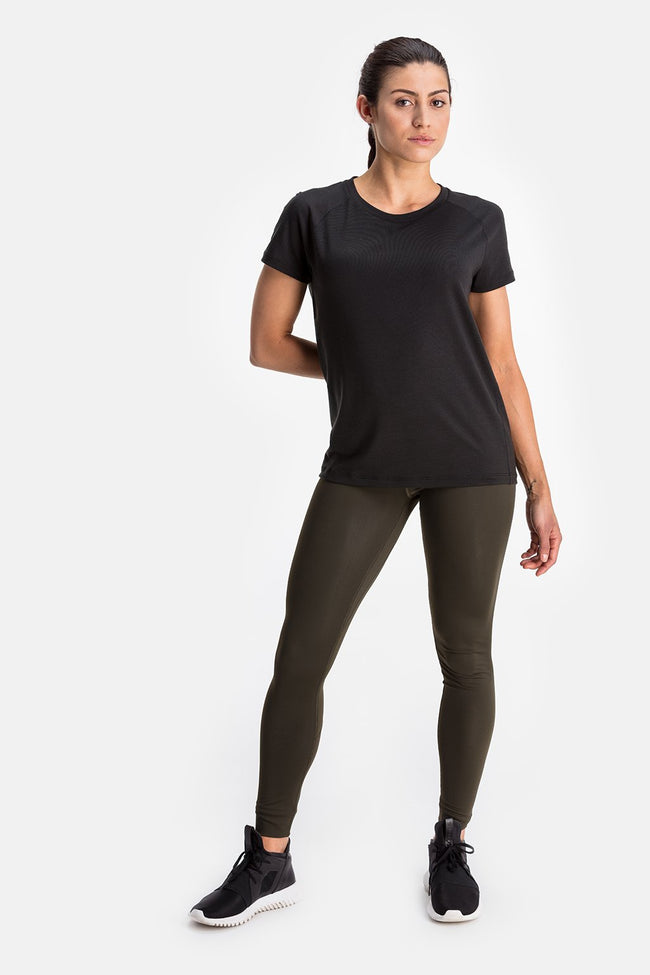 RYU Womens Tech Crew Tee in Black