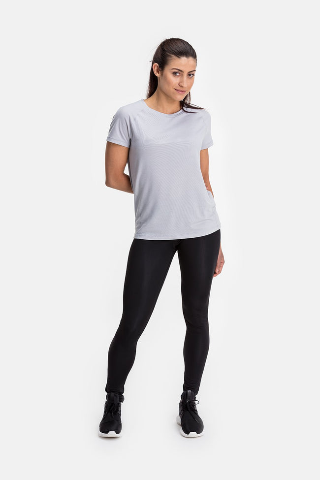 RYU Womens Tech Crew Tee in Platinum