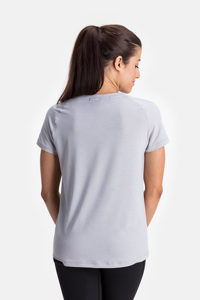 RYU Womens Tech Crew Tee in Platinum