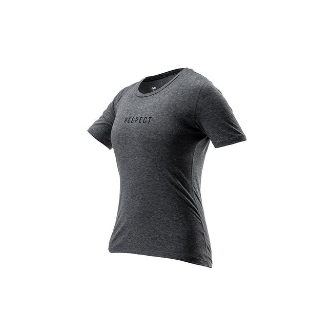 RYU Womens Standard Issue Tee - Respect Graphic in Asphalt Heather