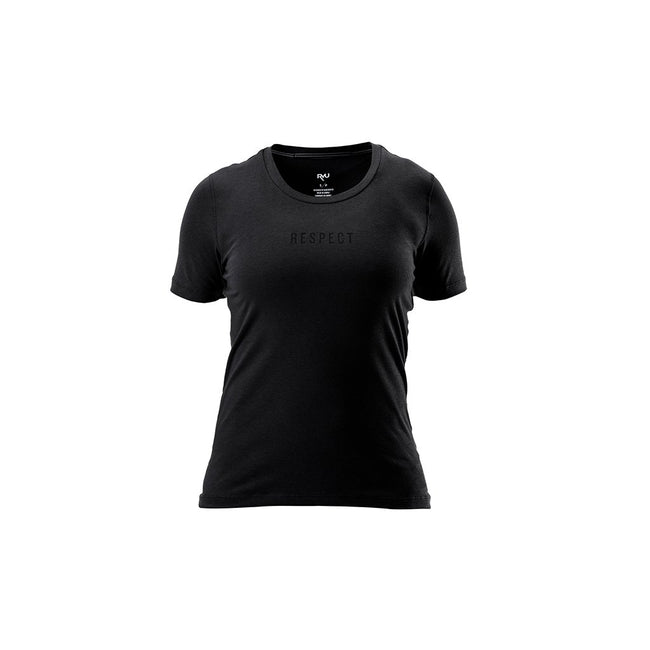RYU Womens Standard Issue Tee - Respect Graphic in Raven