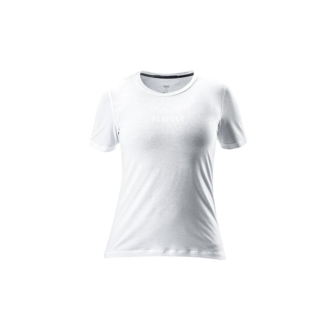 RYU Womens Standard Issue Tee - Respect Graphic in White
