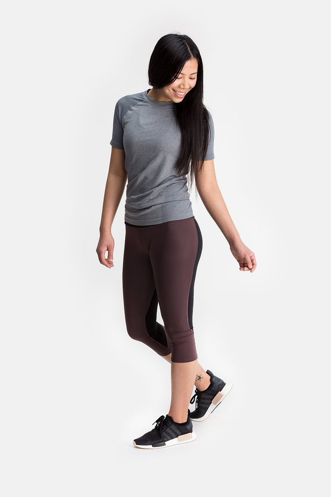 RYU Womens Cardio Capri in Raisin/Black