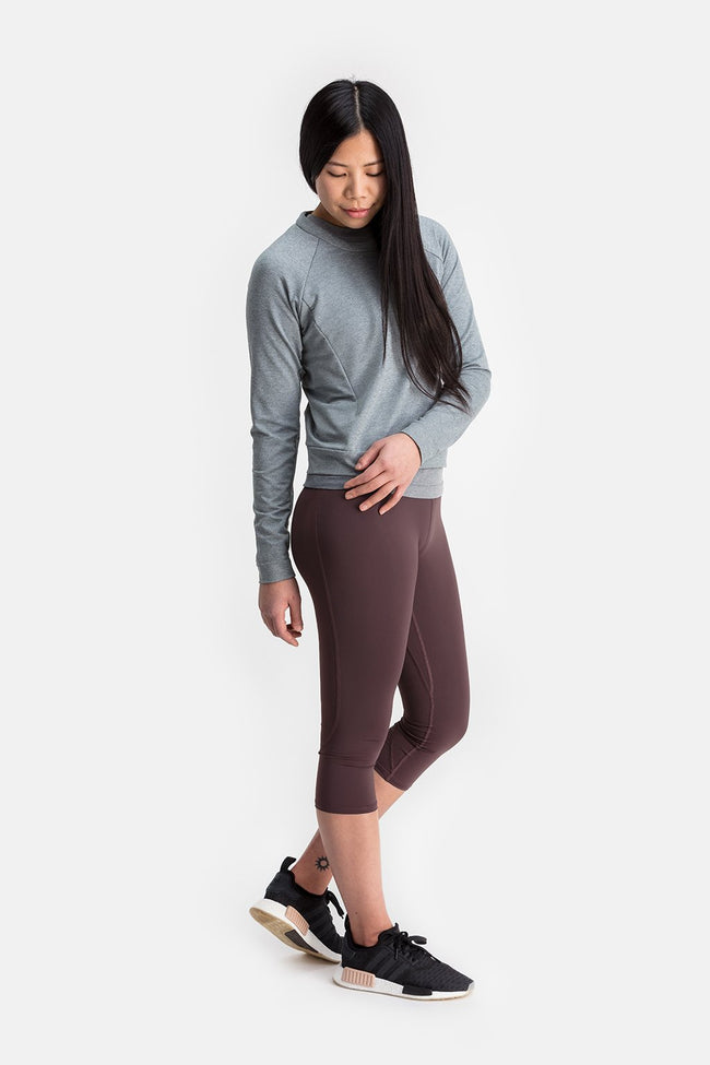 RYU Womens Cardio Capri in Raisin/Black