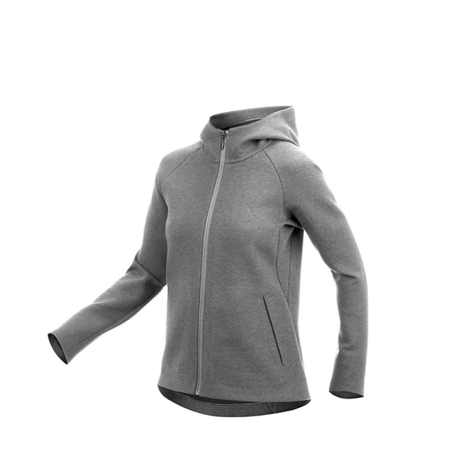 RYU Womens Ethos Full Zip Hoodie in Heather Stone Grey