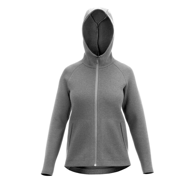 RYU Womens Ethos Full Zip Hoodie in Heather Stone Grey
