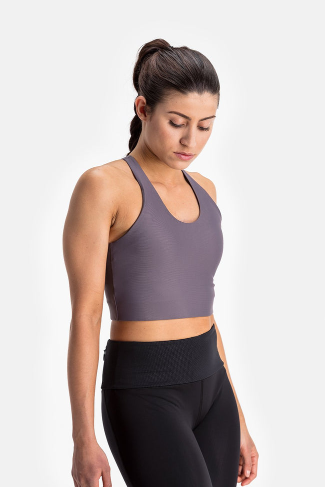 RYU Womens Bra Top in Darkened Arsenic
