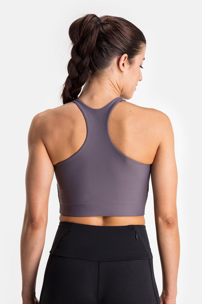 RYU Womens Bra Top in Darkened Arsenic