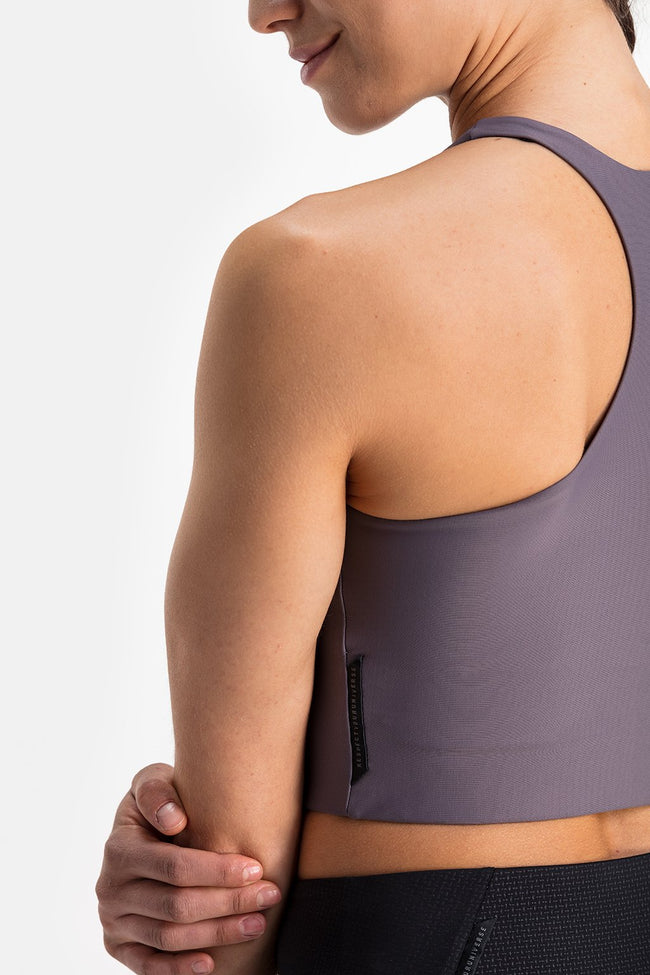 RYU Womens Bra Top in Darkened Arsenic