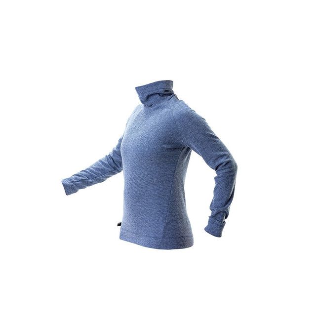 RYU Womens Grid Mock Neck in Navy