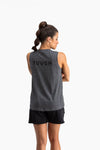RYU Womens Standard Issue Tank - Beautiful Tough Graphic in Heather Asphalt