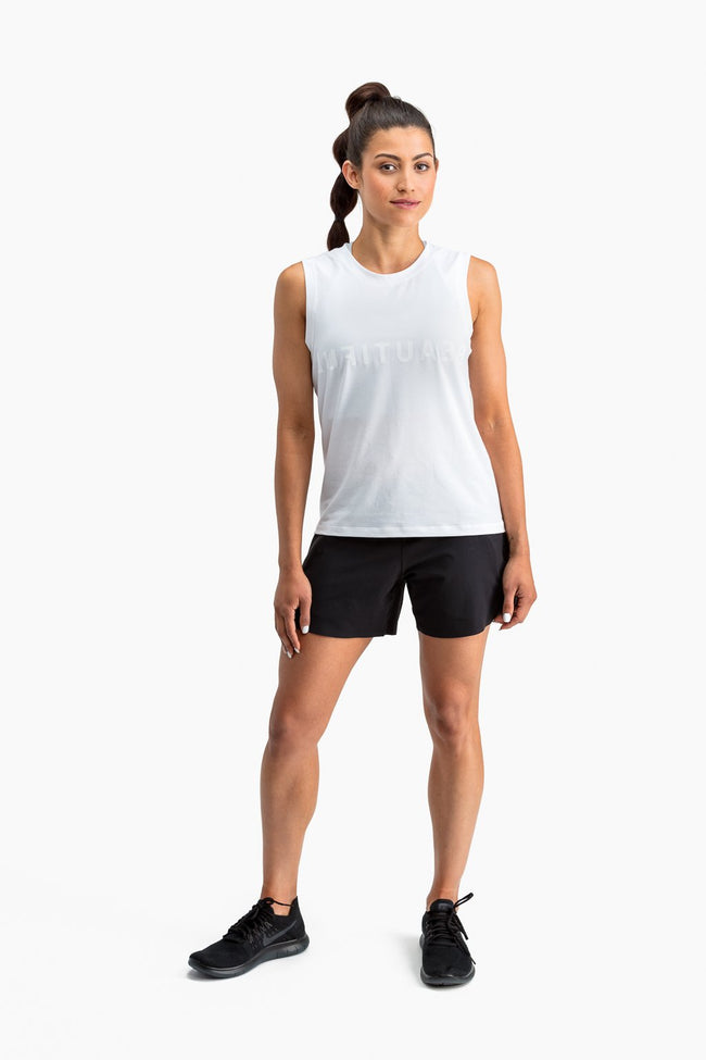 RYU Womens Standard Issue Tank - Beautiful Tough Graphic in White