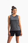 RYU Womens Standard Issue Tank - Beautiful Tough Graphic in Heather Asphalt
