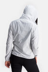 RYU Womens Wind Shell Jacket in Platinum / Back Print