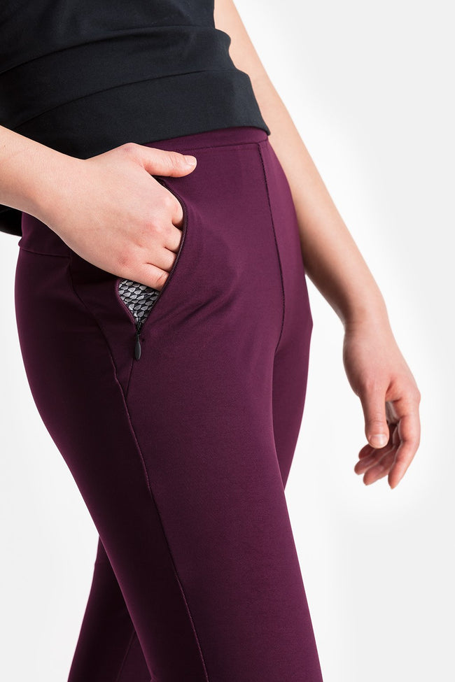RYU Womens EveryWear Slim Pant in Blackened Plum