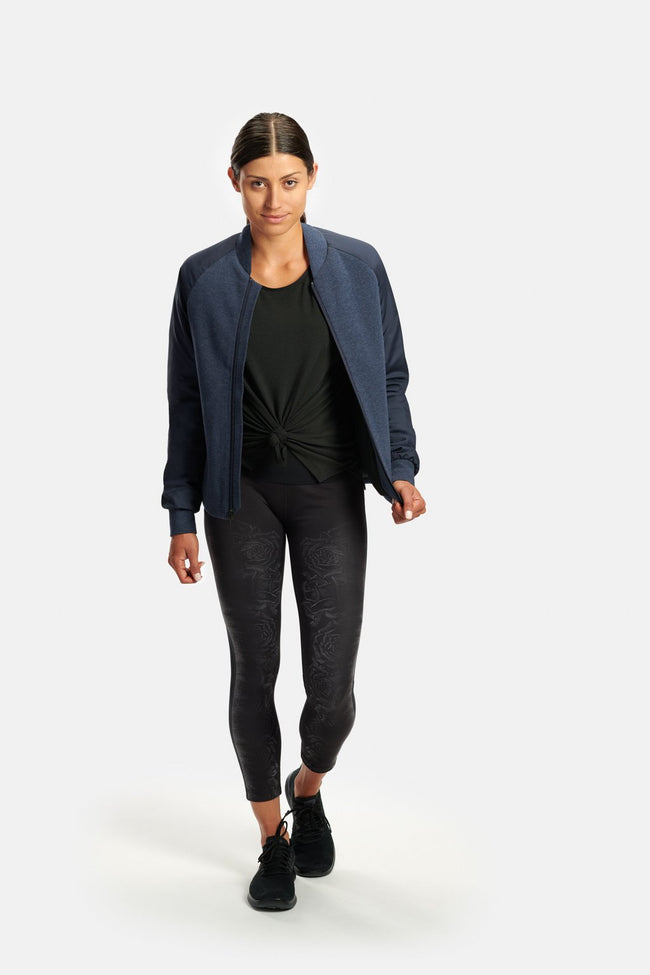 RYU Womens Ethos Bomber Jacket in Blackened Navy