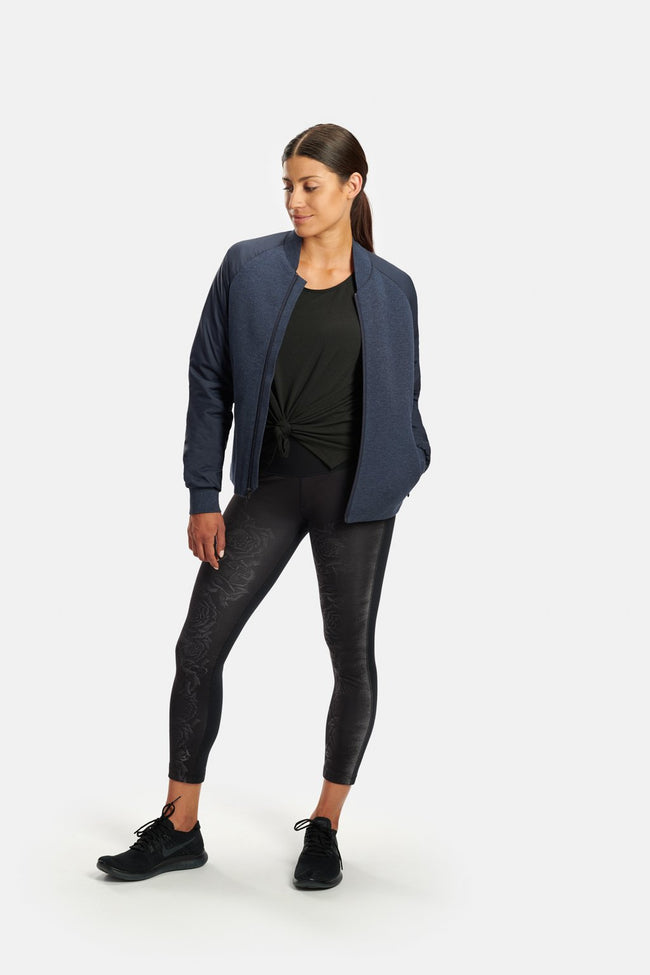 RYU Womens Ethos Bomber Jacket in Blackened Navy