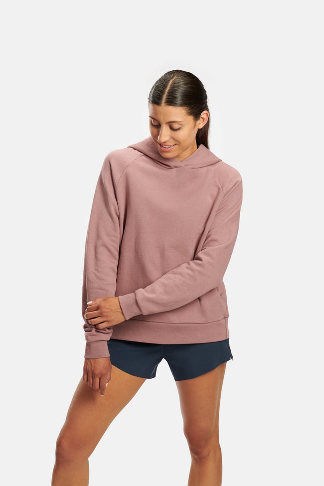 RYU Womens Core Hoodie in Mauve Concrete