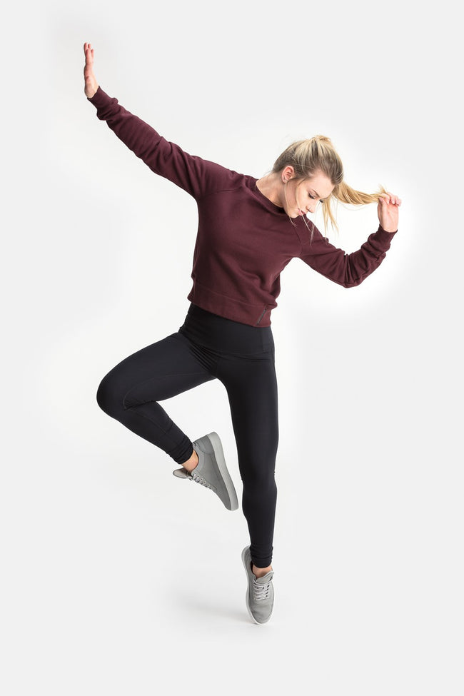 RYU Womens Core Crew in Blackened Port