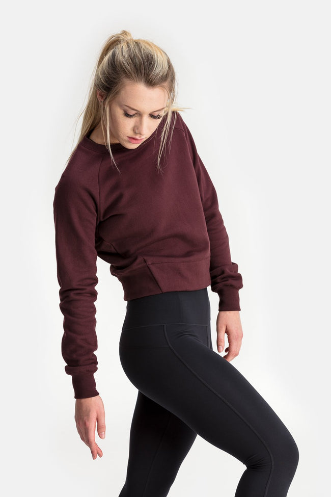 RYU Womens Core Crew in Blackened Port