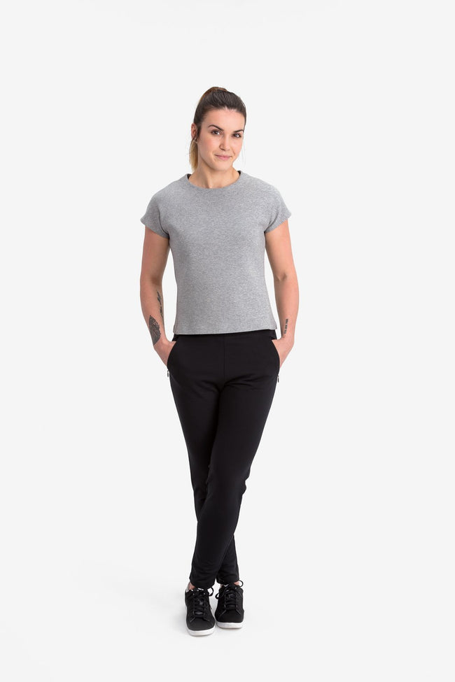 RYU Womens Ethos Sleeveless in Heather Stone Grey
