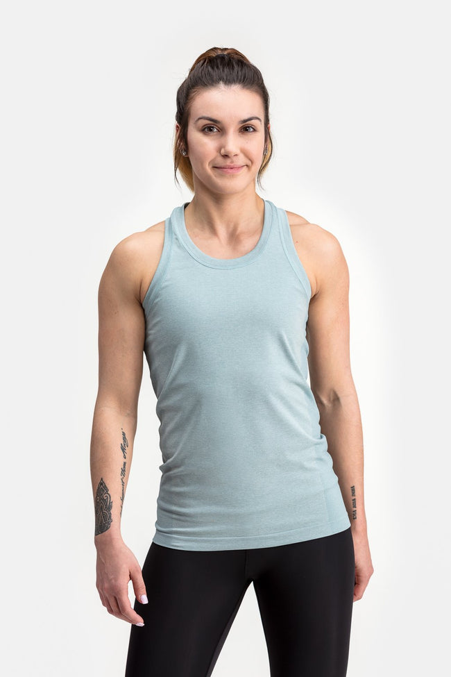 RYU Womens Vapor Racerback Tank in Glacier