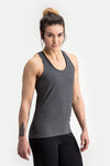 RYU Womens Standard Issue Racerback Tank in Asphalt Heather