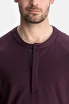 RYU Mens MidLayr Henley in Blackened Port