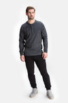 RYU Mens MidLayr Henley in Asphalt Heather