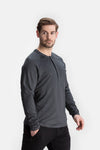 RYU Mens MidLayr Henley in Asphalt Heather