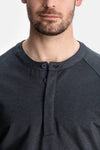 RYU Mens MidLayr Henley in Asphalt Heather