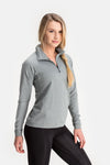 RYU Womens MidLayr 1/2 Zip in Athletic Grey Heather