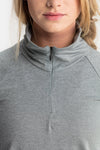 RYU Womens MidLayr 1/2 Zip in Athletic Grey Heather
