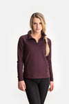 RYU Womens MidLayr 1/2 Zip in Blackened Port