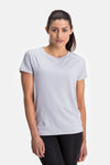 RYU Womens Tech Crew Tee in Platinum
