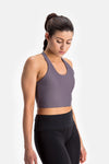 RYU Womens Bra Top in Darkened Arsenic